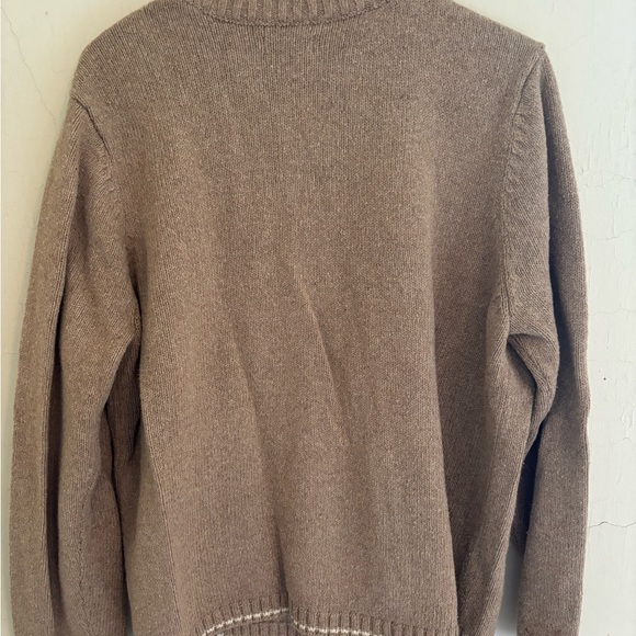 Croft and Barrow light brown sweater with argyle pattern front zipper XL - Picture 2 of 3